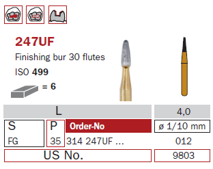 Fraise carbure de tungstène finition 247UF
