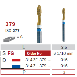 fraise diamantée pour Zircon 379
