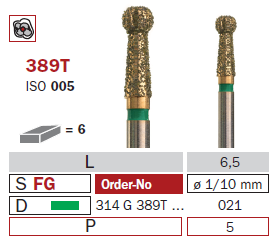 fraise diamantée pour Zircon 389T