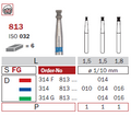 Fraise diamantée mandrin court turbine 813