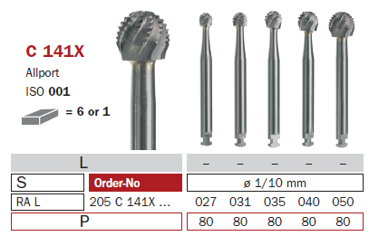 fraise de chirurgie carbure C141X