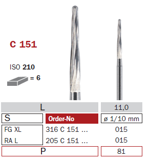 fraise de chirurgie carbure C151 ZEKRYA