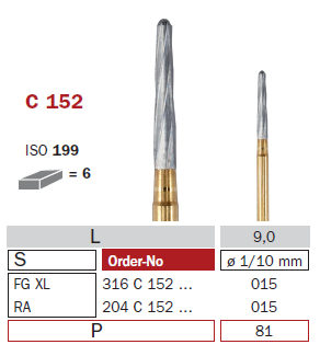 fraise de chirurgie carbure C152 ZEKRYA