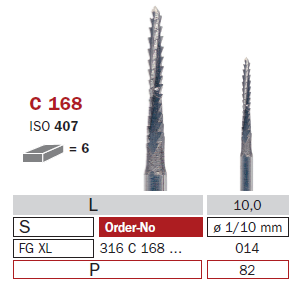 fraise de chirurgie carbure C168