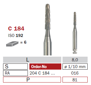 fraise de chirurgie carbure C184
