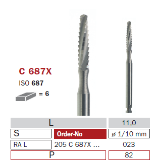 fraise de chirurgie carbure C687X