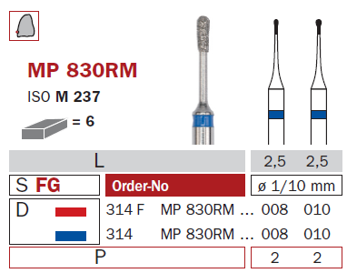 fraise diamantée speciale microprep MP830RM