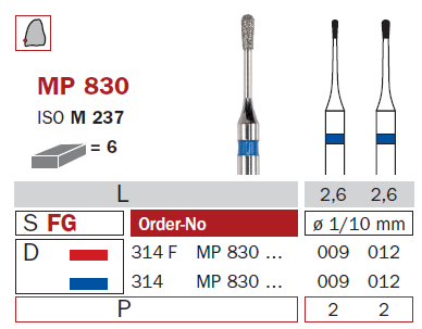 fraise diamantée speciale microprep MP830