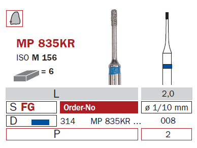 fraise diamantée speciale microprep MP835KR