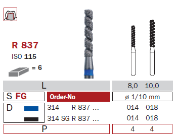 fraise diamantée speciale turbo R837