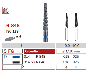 fraise diamantée speciale turbo R848