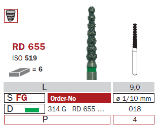 fraise diamantée speciale reducteur et marqueur de profondeur RD655
