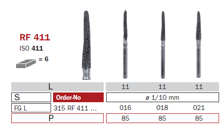 fraise de chirurgie carbure RF411